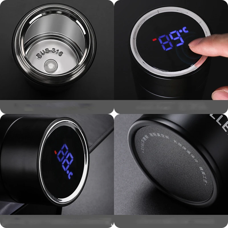 Вакуумная Изолированная бутылка для воды с Светодиодная панель температурного