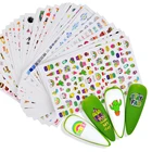 Наклейки для ногтей с изображением кактуса, радуги, милые наклейки из мультфильмов, 1 шт.