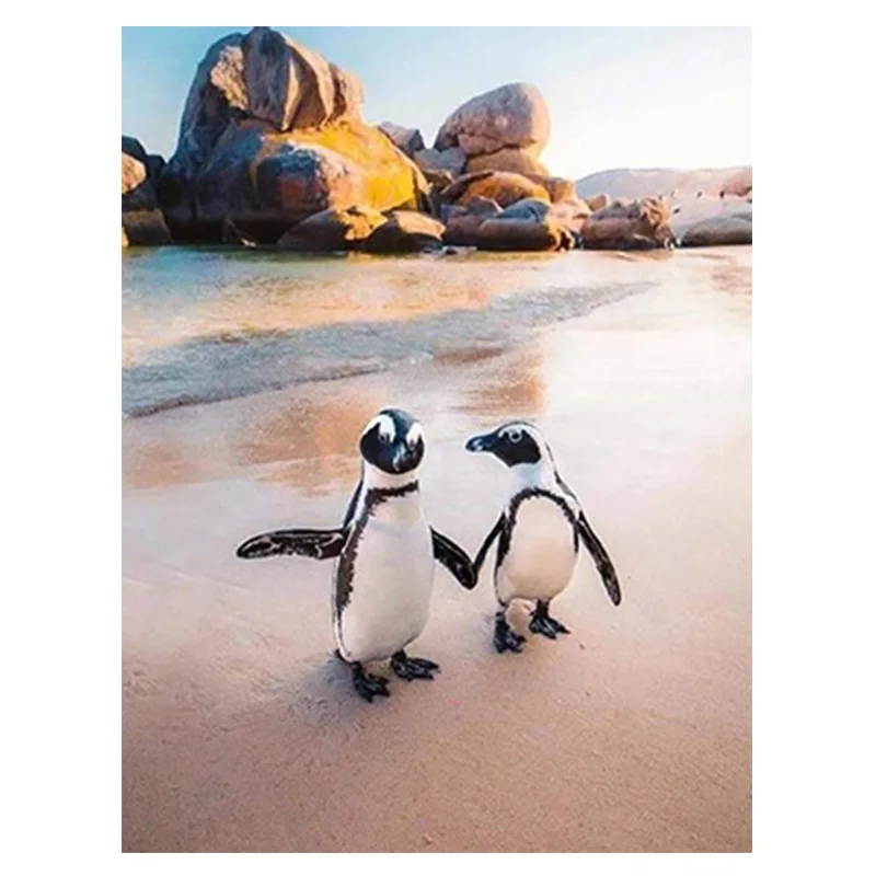 Алмазная 5D картина сделай сам полноразмерная/круглая вышивка Пингвин 5d