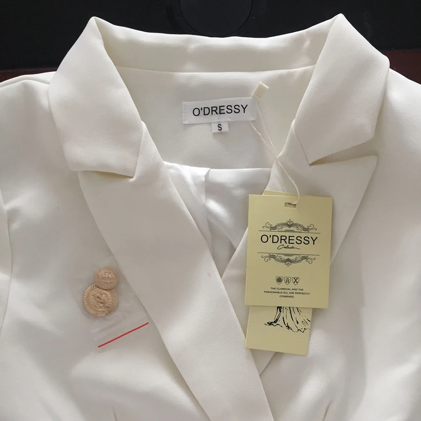 

Notched Collar Double Breasted Buttons Dress New Fashion 2020 Runway Designer Dress Women's Long Sleeve