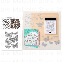 butterfly cutting dies and clear stamps set for diy card scrapbook diary decoration embossing template handmade 2021 new arrival