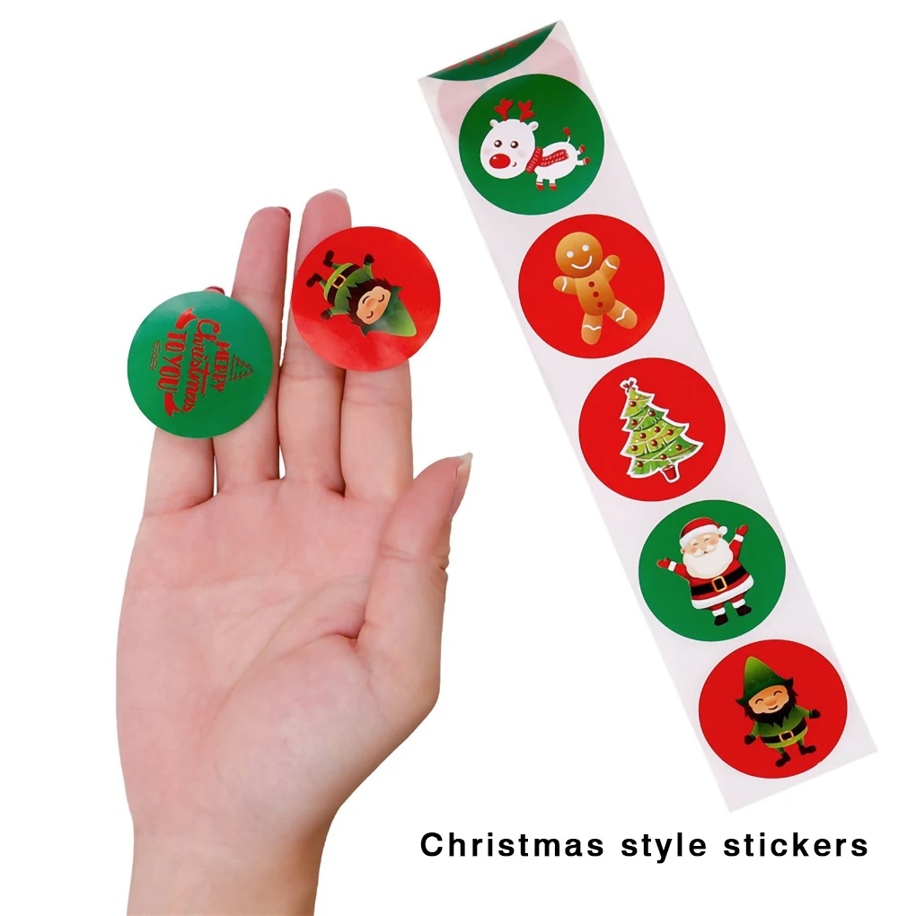 500 рулонов Рождественская бирка декоративные наклейки украшения подарочные