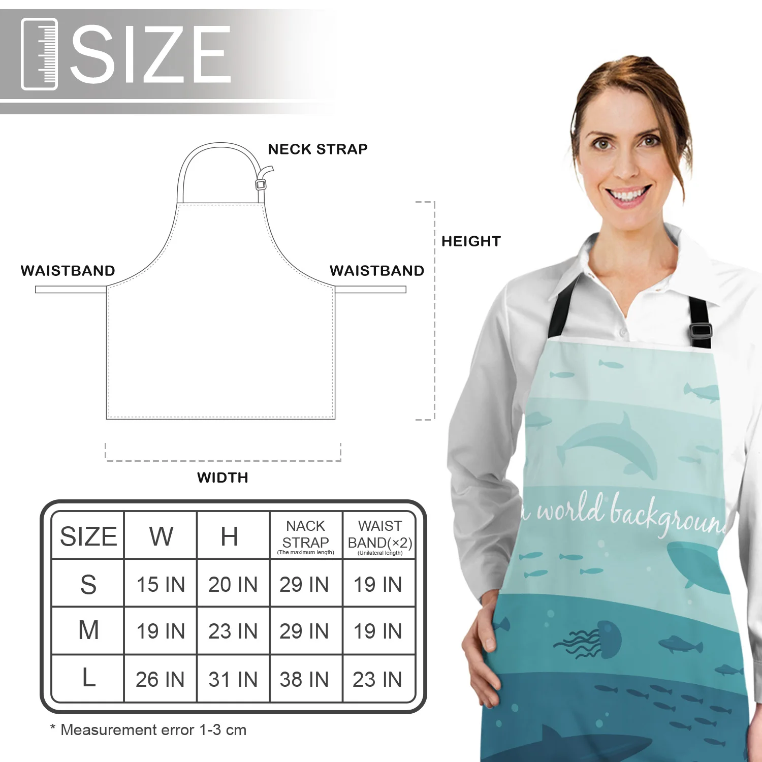 Tophome Кухонный Фартук с рисунком морских слов регулируемые фартуки из парусины