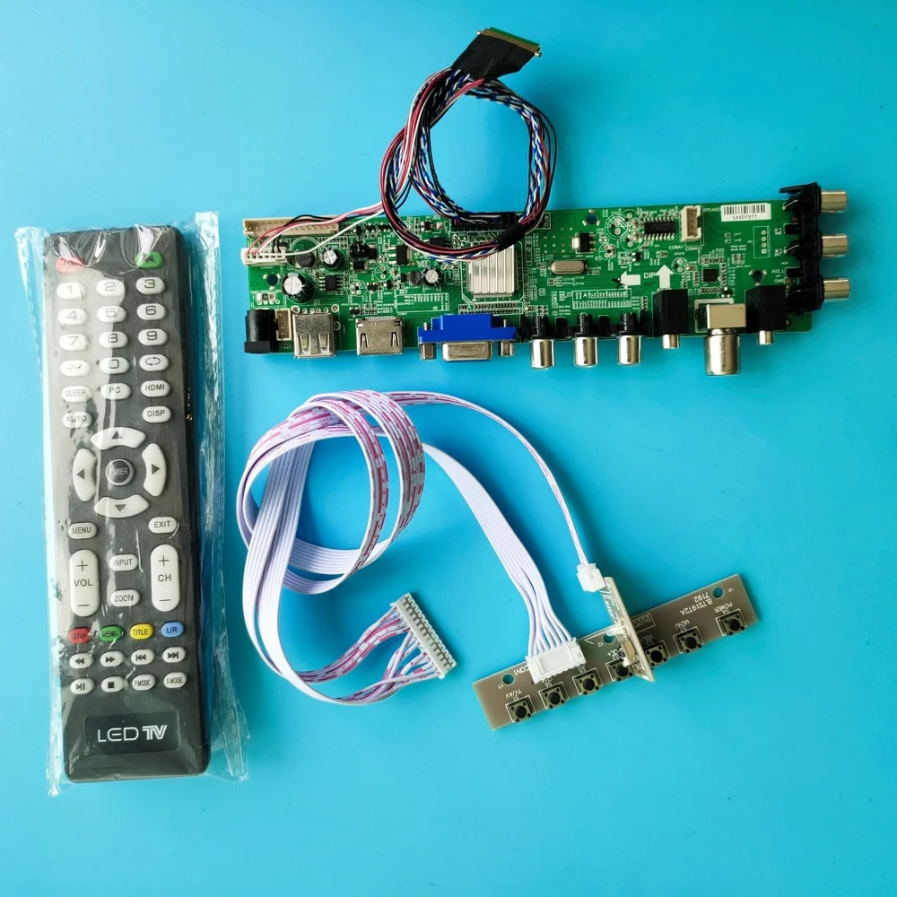 

Kit For LTN156AT19-801 HDMI AV Signal digital screen LED USB VGA TV Panel DVB-T2 1366X768 controller board 15.6" remote DVB-T