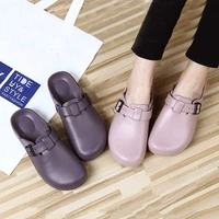 pure color slipper antiskid adjustable lightweight soft sole shoes hospital nurse doctor clean wear resistant work shoes