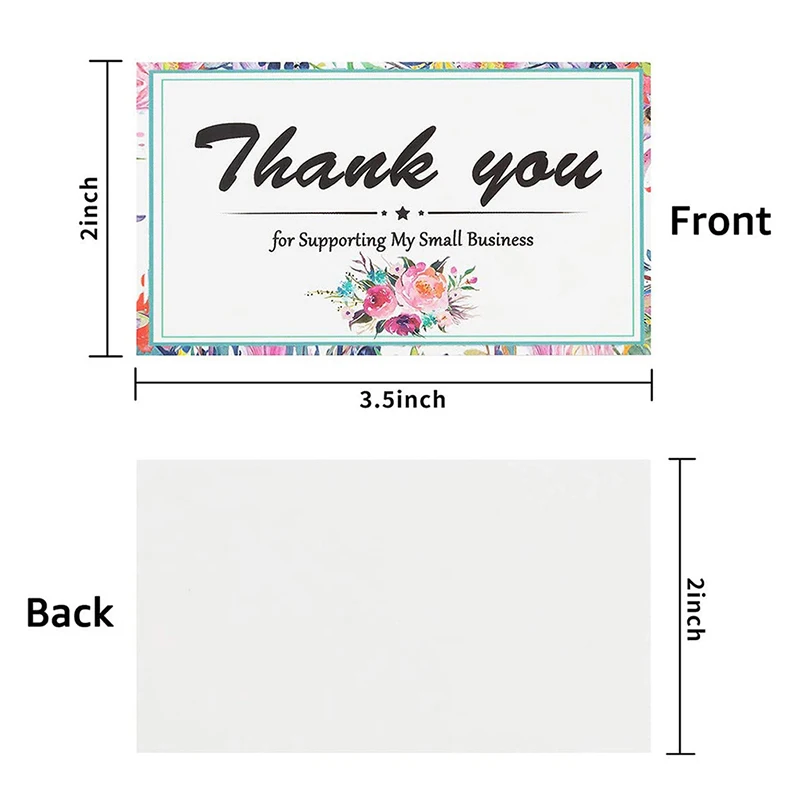

50pcs/set Multiple Styles Laser Thank You for Supporting My Small Business Card Greeting Card