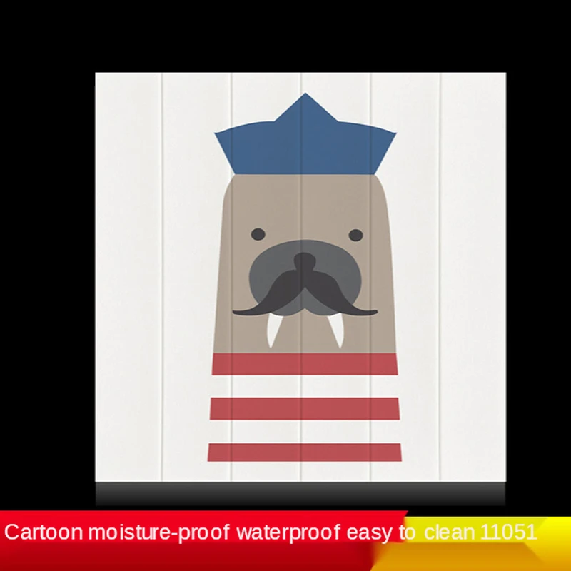 

3D Foam Wall Stickers Cartoon animal Pattern Wallpaper Children's Room Wall Decor DIY Self-adhesive Waterproof Brick Stickers