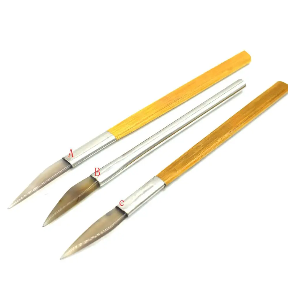 Полировочный нож с бамбуковой ручкой инструмент для полировки агатов золота и