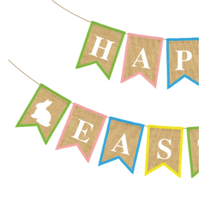 

2PCS Easter Flag House Party Decorative Banners Milano Bunting Garlands Decor