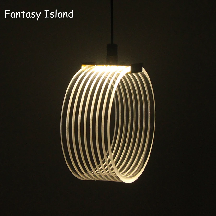 Акриловый светодиодный подвесной светильник для кухни столовой простой кофейни