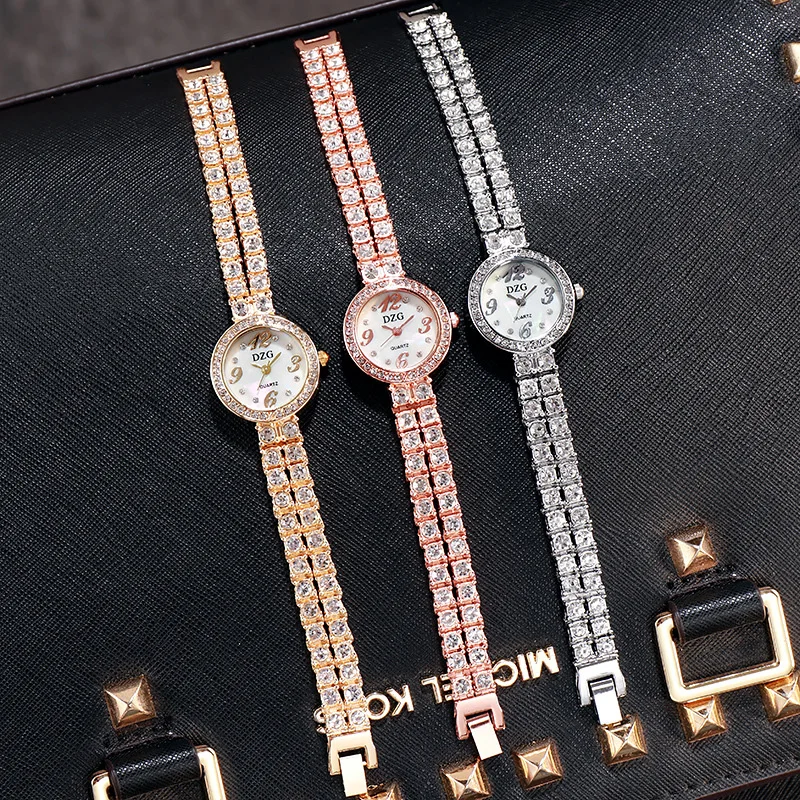 

2020 new DZG ladies watch diamond small dial shell face quartz watch casual simple temperament watch