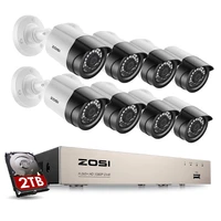 zosi cctv system 8ch 1080p dvr with 2 0mp ir weatherproof outdoor video surveillance home security camera system 8ch dvr kit