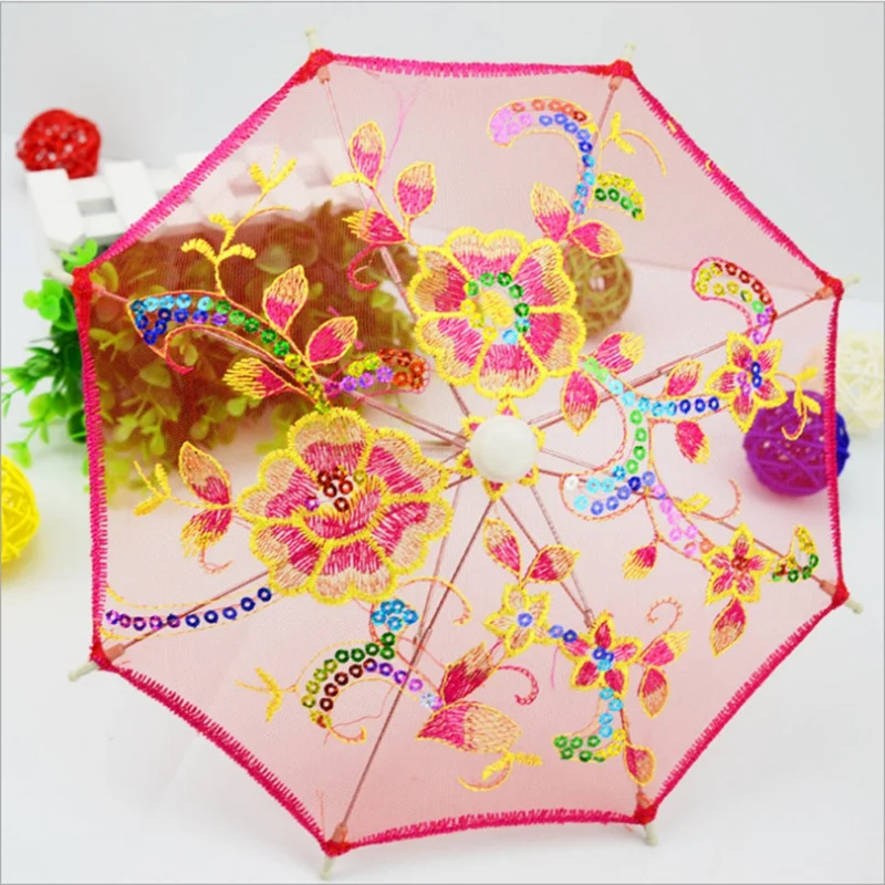 Детский зонтик с кружевной вышивкой милый маленький реквизит для танцев