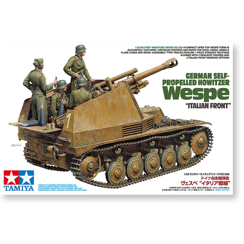 

Tamiya Static Model Assembly 1:35 German Self-Propelled Howitzer-Wespe Tank Building Kit Boys Gift Toy Adult Diy Hobby Diy