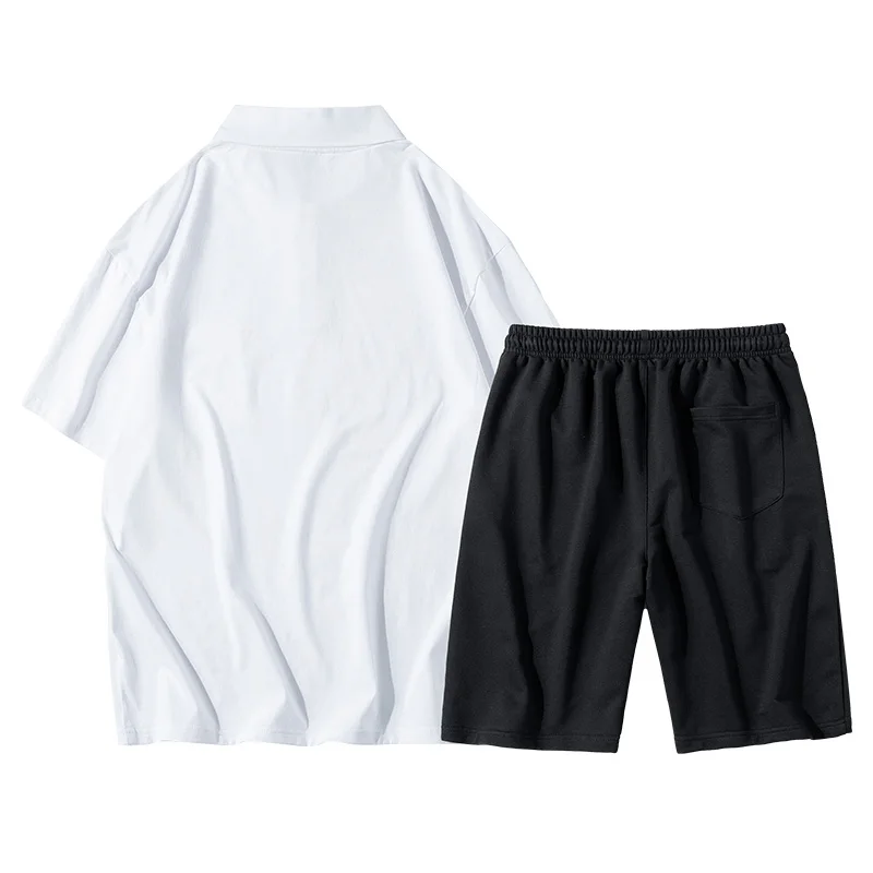 Мужская рубашка-поло с коротким рукавом и отложным воротником | одежда