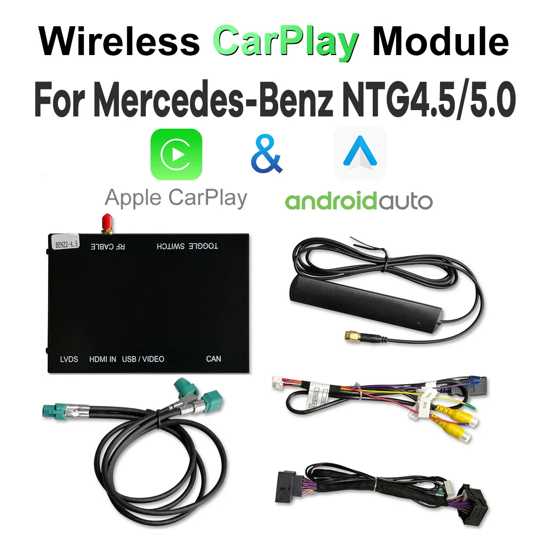 

Беспроводной модуль Apple Carplay для Mercedes Benz A B C E CLS GLE GLA GLC GLK ML S Class NTG4.5 NTG5.0 Android, автомобильный интерфейс