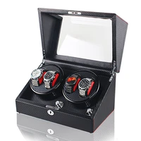 carbon fiber watch winders for automatic watches mechanical watch luxury wooden watch winder box 4 seat automatic motor winding