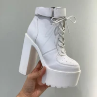 2022 winter womens boots fashion sexy round toe waterproof platform non slip nightclub thick heel high heel ankle boots shoes