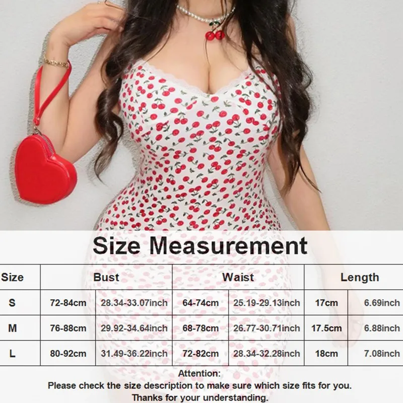

Dress Women Sexy Patckwork Lace Print Cherry Short Sundress Off Shoulder Summer Dress V Neck High Waist Mini Bodycon Dresses