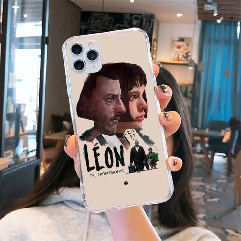 

Leon Matilda Natalie Portman Movie Phone Case Transparent for iPhone 6 7 8 11 12 s mini pro X XS XR MAX Plus cover funda shell