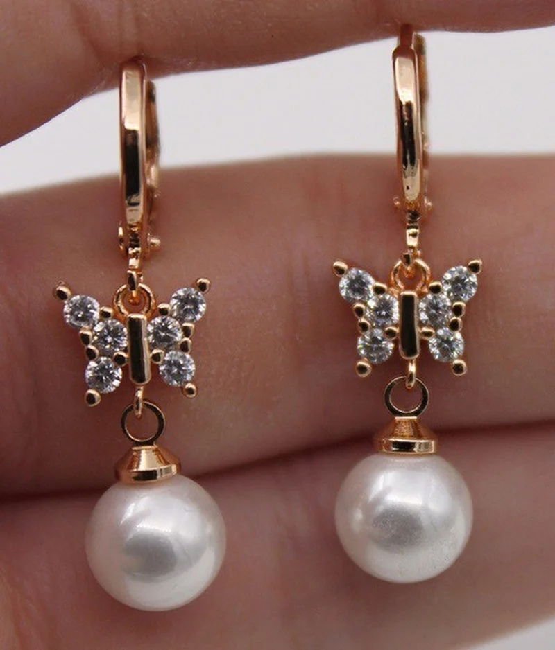 

S925 Silver Plated 18k Rose Gold Bow Pearl Earrings Party Gifts Gifts Wholesale Jewelry