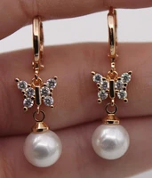 s925 silver plated 18k rose gold bow pearl earrings party gifts gifts wholesale jewelry