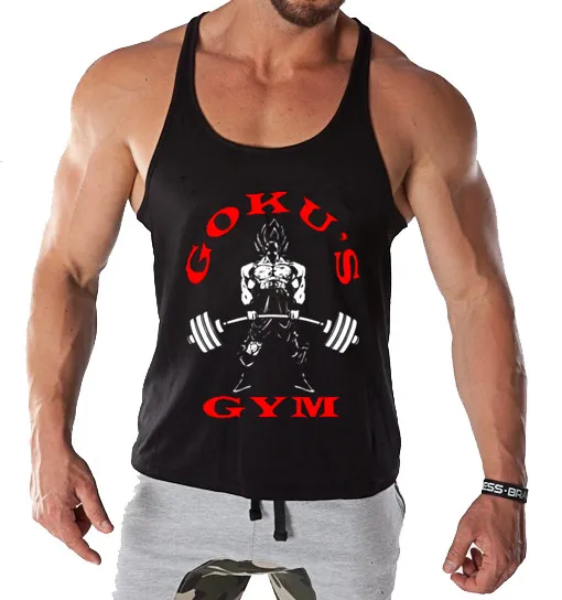

2020 Summer Men Sexy Tank Tops GOKU Print Bodybuilding Tank Tops Fitness Men Cotton Sleeveless Vest men fashion tank