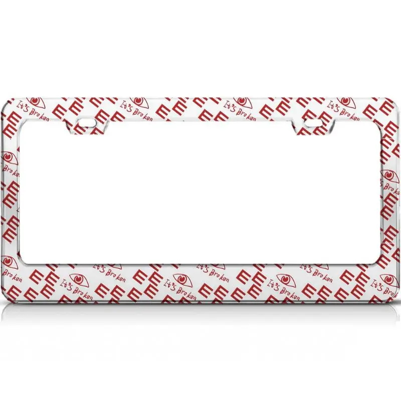 

Рамка для номерного знака Peceeta It's Broken, 2 отверстия, 1 рамка, матовые алюминиевые Держатели для автомобилей США, белая, 16x31 см