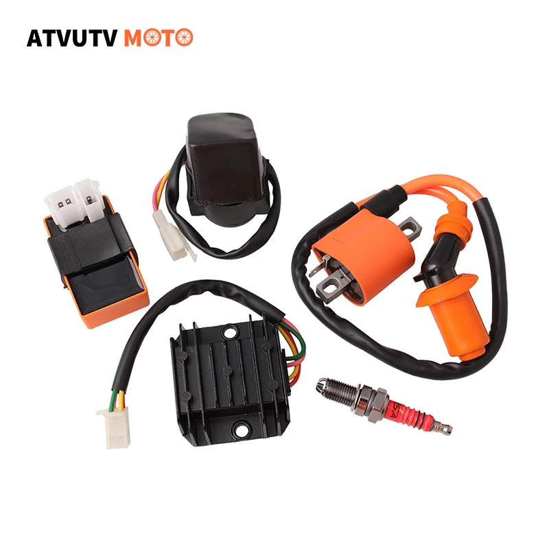 

6-контактный регулятор напряжения катушки зажигания AC CDI, выпрямитель, соленоидное реле для GY6 50cc-150cc ATV квадроцикла, карт, мопеда