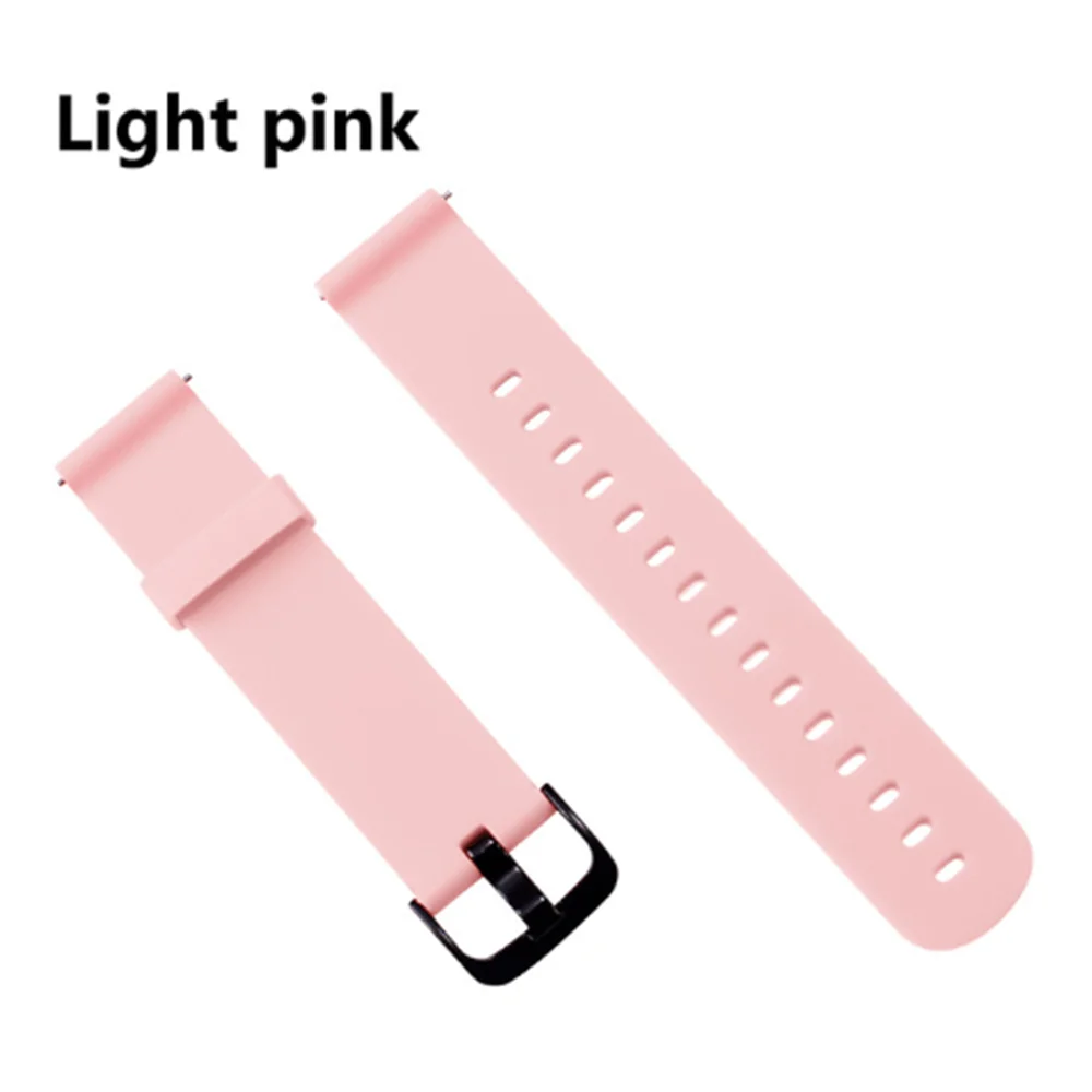 Pink Силиконовый ремешок для часов Xiaomi Huami Amazfit Bip Little Band 20 мм ремешок для Amazfit Beep браслет на запястье samsung gear S2 S4 - Цвет: Pink