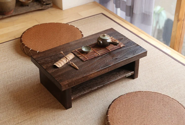 

Деревянный японский журнальный столик, небольшой прямоугольный столик для дома, гостиной, низкий Деревянный кофейный столик с татами