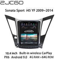 zjcgo car multimedia player stereo gps radio navigation navi android tesla screen for hyundai sonata sport i45 yf 20092014