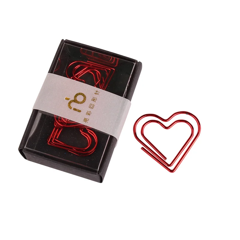 12 шт./лот цветные в форме сердца бумажные зажимы любовь Закладка выдолбленные