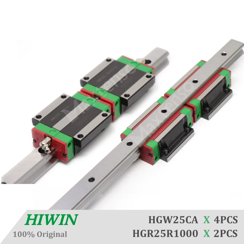 Набор линейных направляющих HIWIN HGW25CA 1000 мм с шариковыми винтовыми блоками HGR25