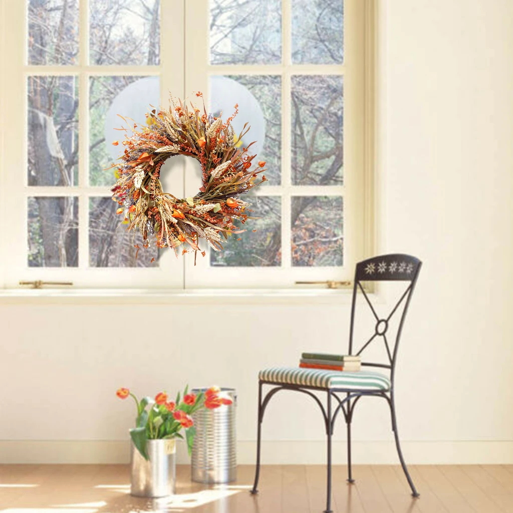 

Front Door Wreath Outdoor Window Wall Decor Garland for Thanksgiving Celebration