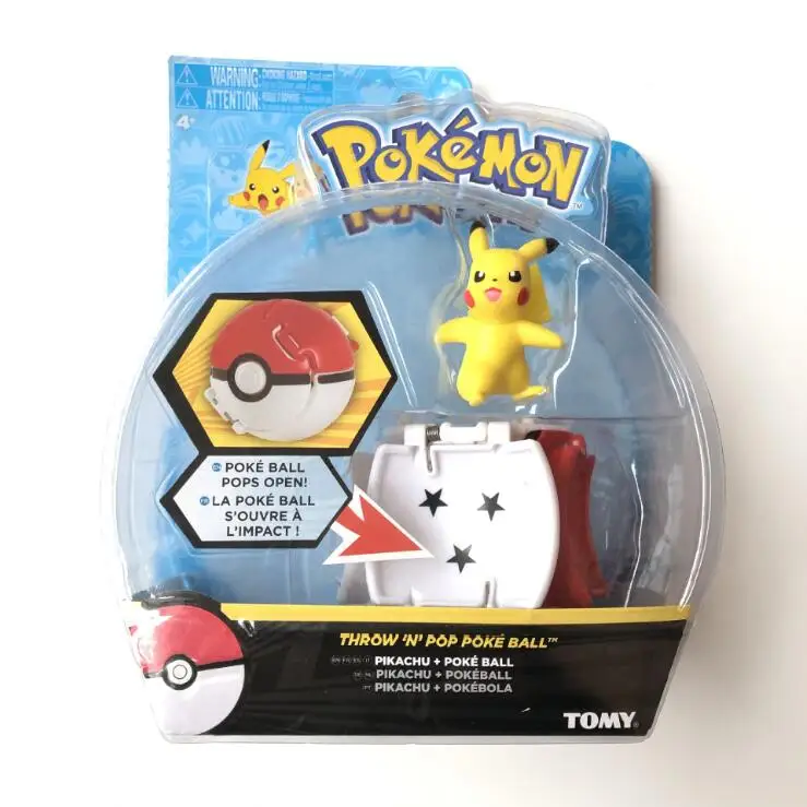 Оригинальная кукла Покемон Пикачу Touch and Flip Pokeball Player аниме модель детская игрушка