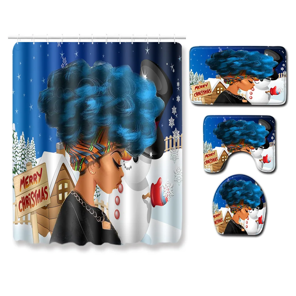 Комплект из 4 ковриков для ванной Zeegle водонепроницаемая занавеска душа