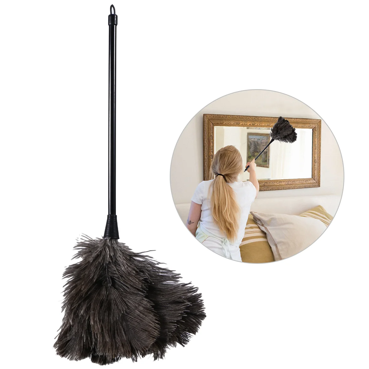 

BESTOMZ Duster Feather Dusters with Long Plastic Handle Cleaning Brush Tool