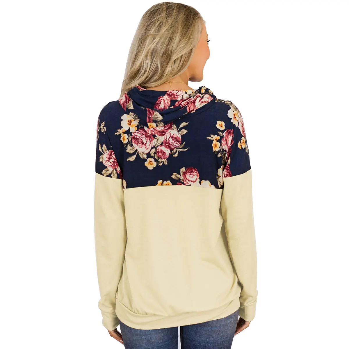 

Spring Autumn Long Sleeved Women's Hoodies Sweatshirt New Casual Flower Patchwork Hoodie Clothes Woman Oversized Pullover Tops
