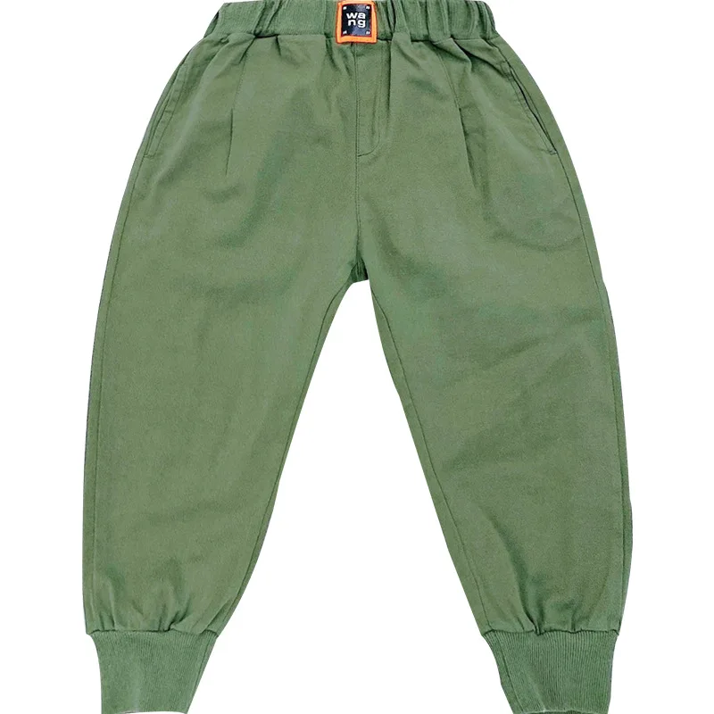 

Spring Autumn 2020 boys casual cotton cargo pants kids children cotton all-match ankle banded trousers
