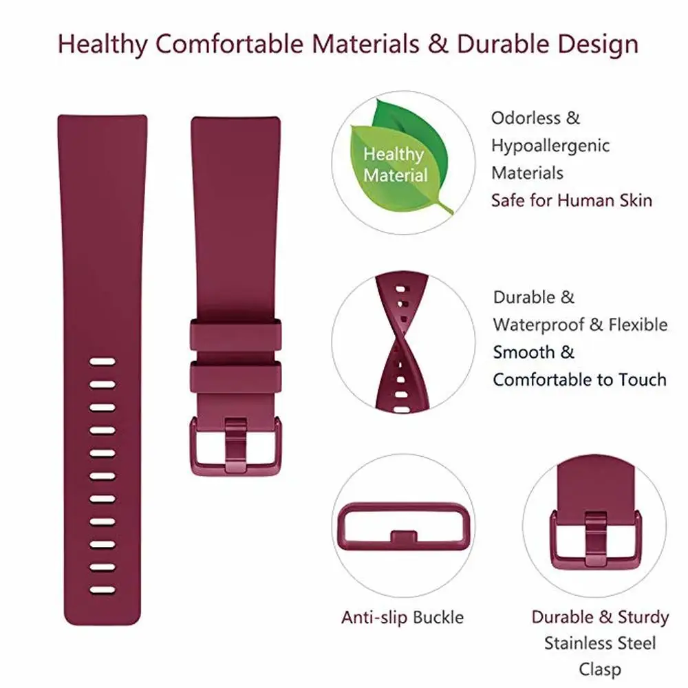 New Fashion Belt For Fitbit Versa 2 Silicone Strap Replacement Watchband 140mm-180mm 180mm-221mm Wristband Bracelet Accessories