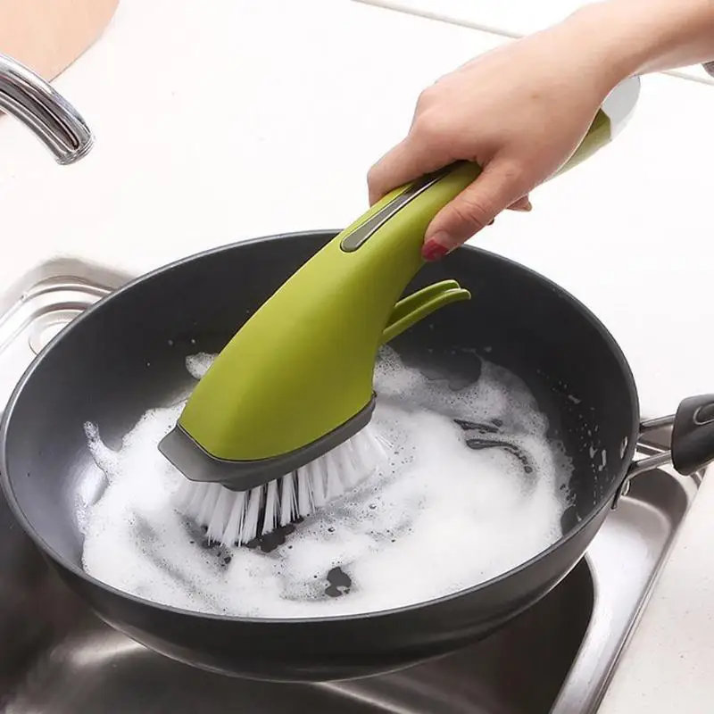 

Anti-skid Long Handle Cleaning Brush Automatic Sink Add Detergent Water Spray Home Kitchen Bathroom Cleaning Accessories