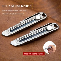 titanium alloy telescopic knife utility knife blades sharp portable tool knife quick blade pocket knife s
