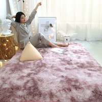 gradient dyeing bedroom room bathroom rug soft carpet and for home living room center entrance hall shaggy pink long wool carpet