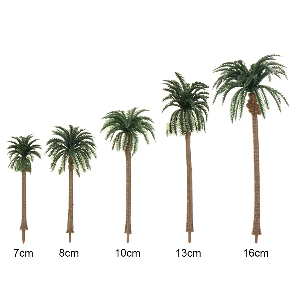 

5Pcs New Plastic Coconut Palm Tree Miniature Plant Pots Bonsai Craft Micro Landscape DIY Decor Craft Sand Table Scenery Model