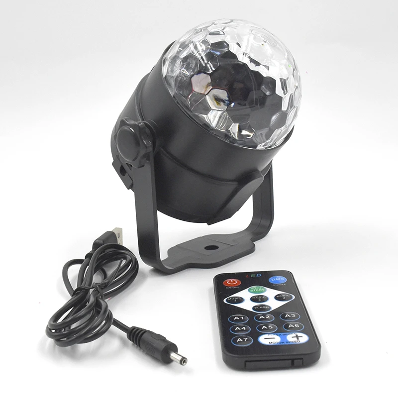 

LED Sound Control Rotating Disco Ball Light DJ Party Strobe Light RGB Christmas Home Decoration USB InterFace