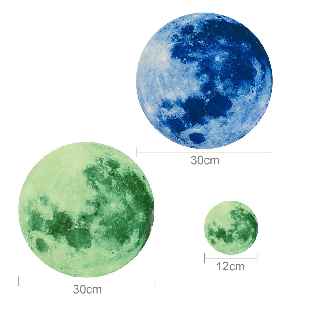 

Luminous Moon Paste Green Luminous Moon Sticker Luminous Art Wall Sticker Glow In The Dark For Kids Room Bedroom Home Decor