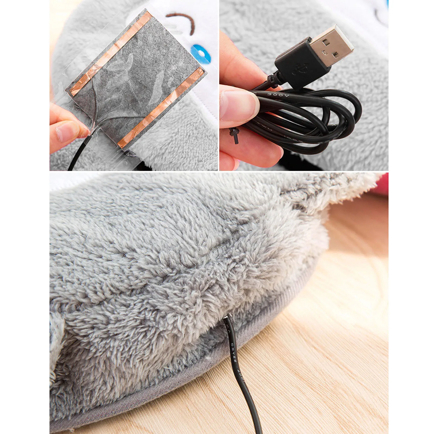 Зимний милый коврик для мыши из мультфильма мягкого плюша USB игр с подогревом