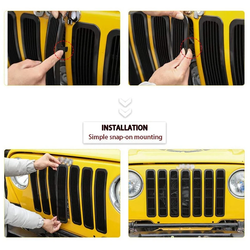 Передняя сетка на зажиме для Jeep Wrangler TJ и Unlimited 1997-2006 | Автомобили мотоциклы