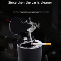 2021 new creative car portable ashtray multi function car trash can with led light personalized car ashtray